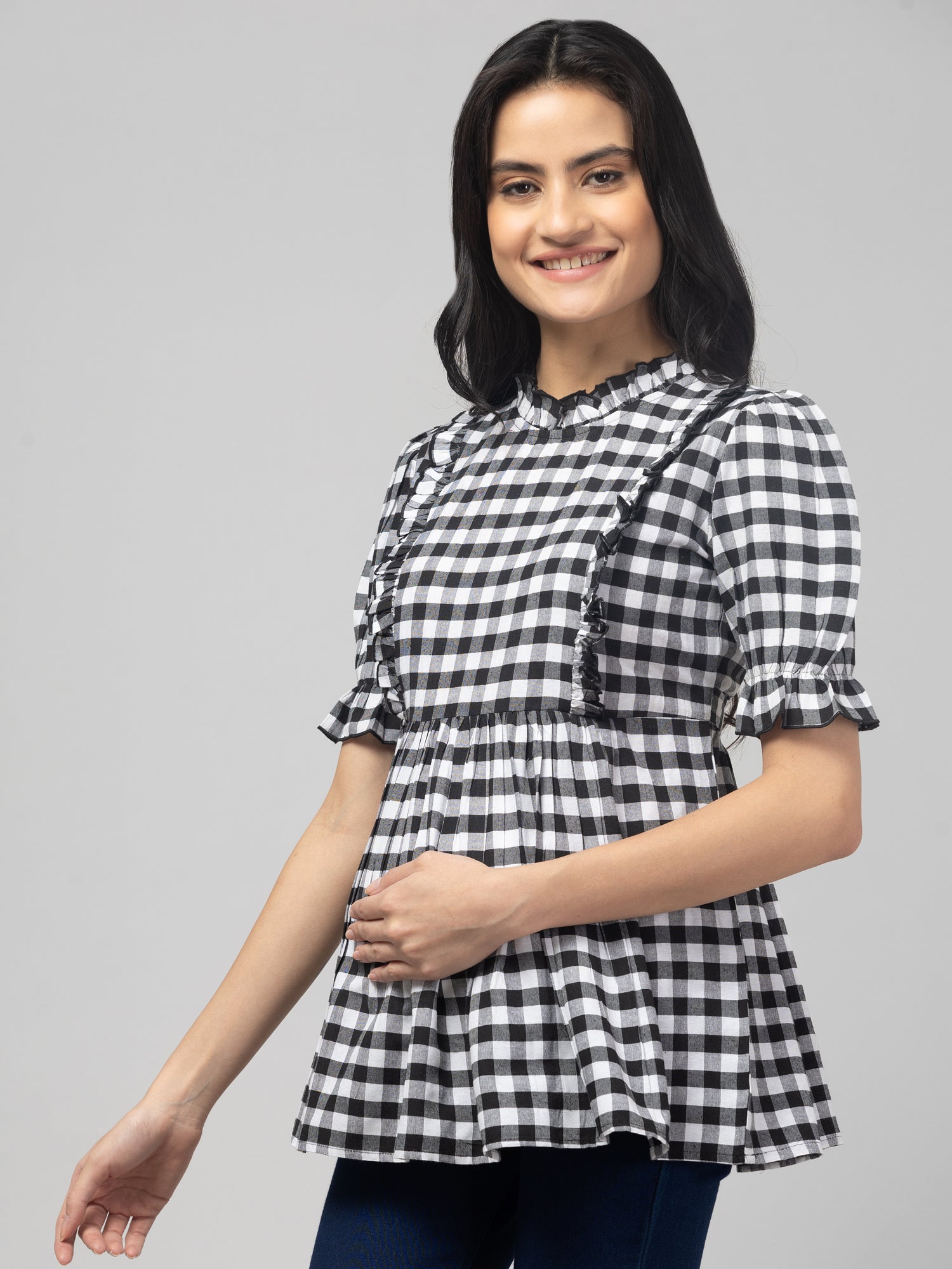 Black Stylish Maternity Feeding Top For Women