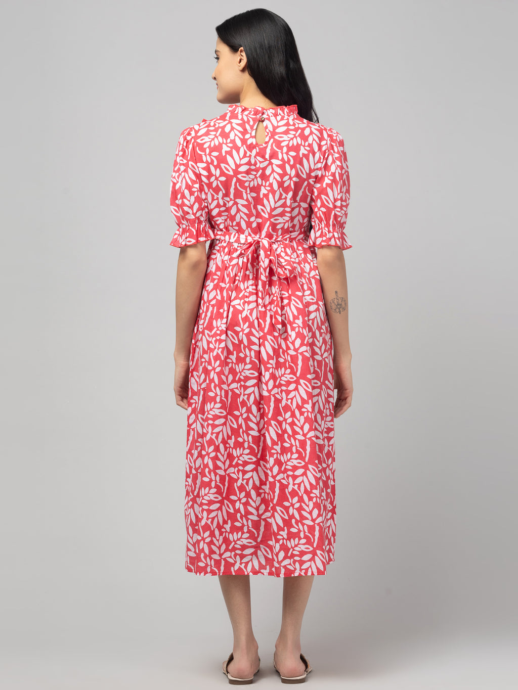 Pink Maternity Feeding Dress For Women