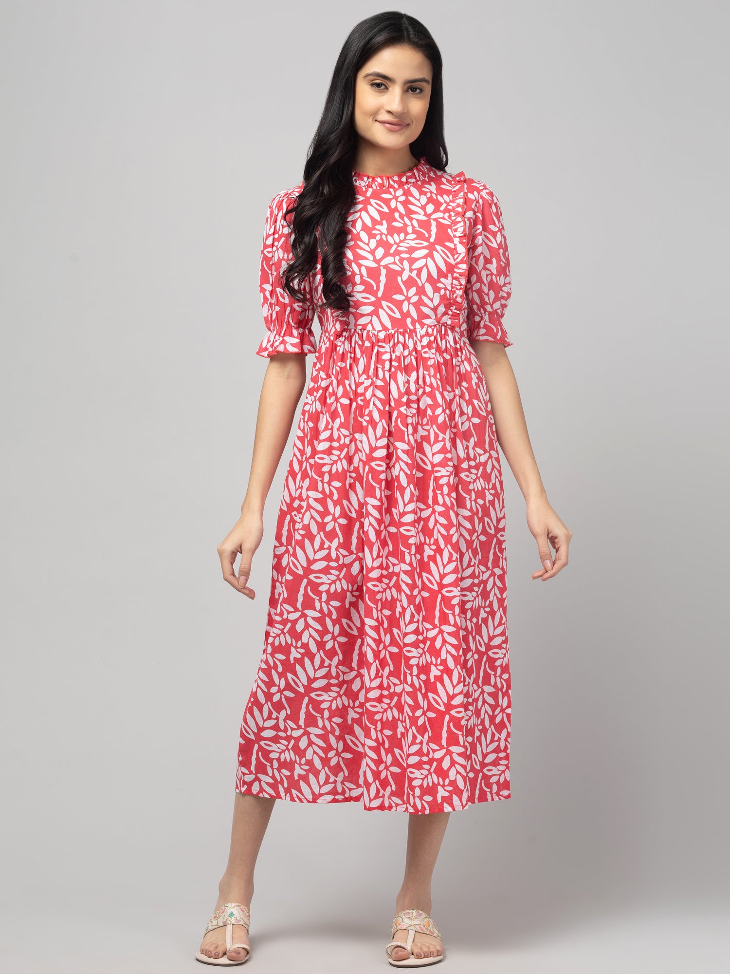 Pink Maternity Feeding Dress For Women
