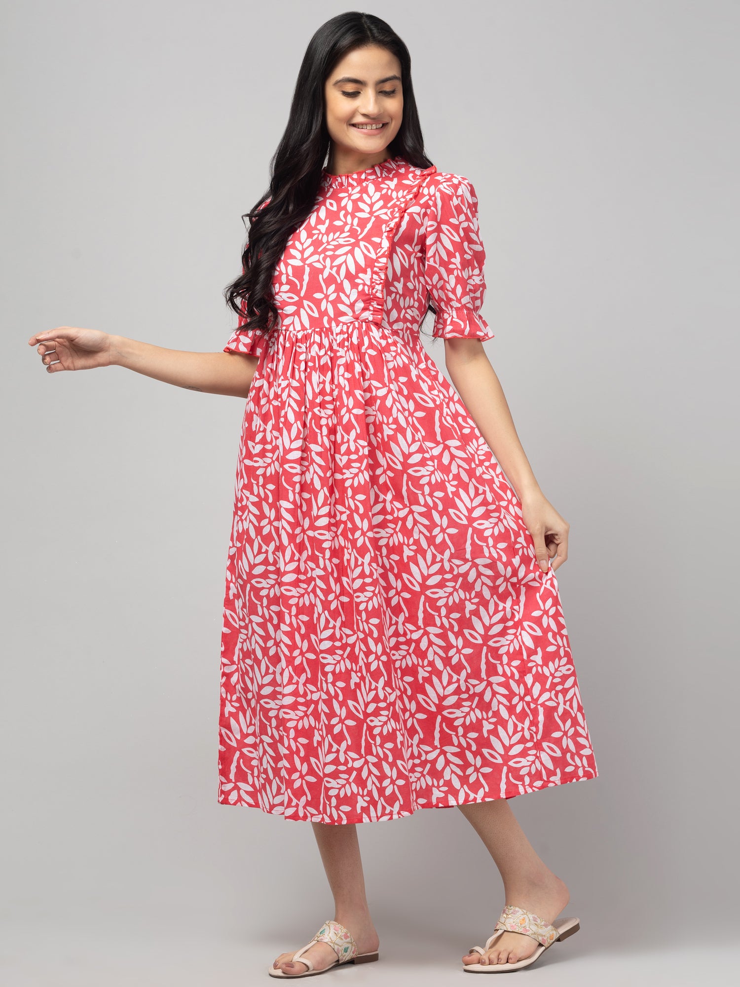 Pink Maternity Feeding Dress For Women