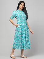 Green Maternity Feeding Dress For Women