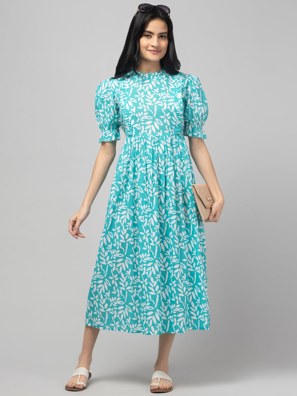 Green Maternity Feeding Dress For Women