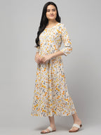 Cream Maternity Feeding Dress For Women