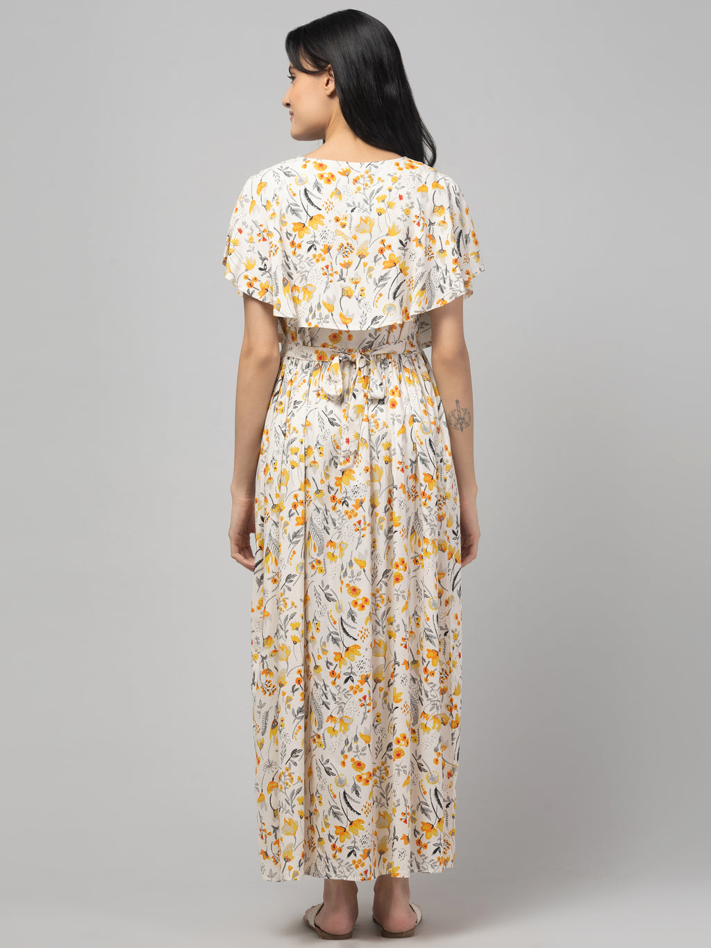 Cream Zipless Maternity Feeding Dress