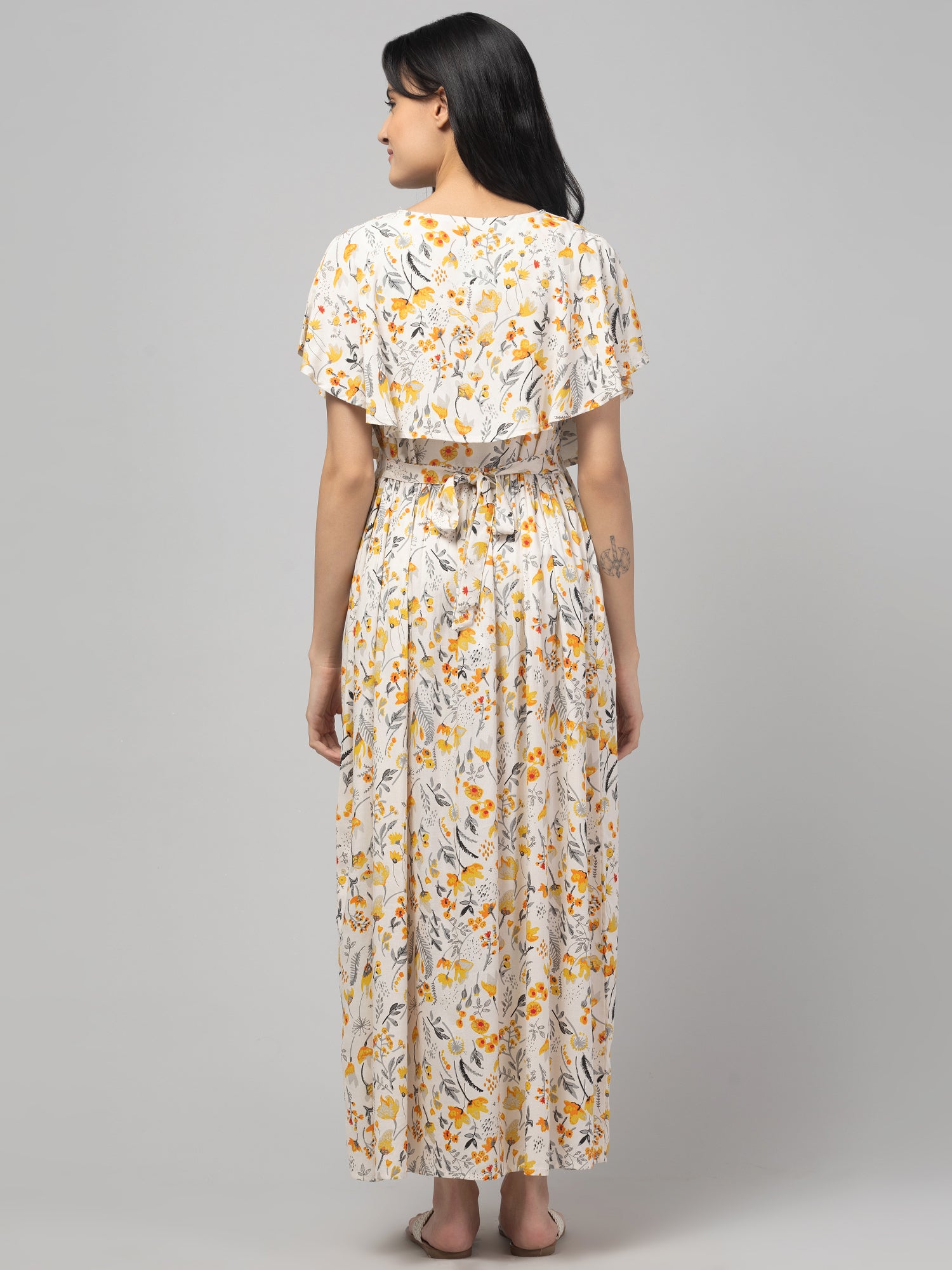Cream Zipless Maternity Feeding Dress