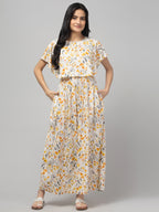 Cream Zipless Maternity Feeding Dress