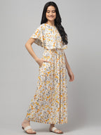 Cream Zipless Maternity Feeding Dress