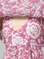 Wine Zipless Maternity Feeding Dress