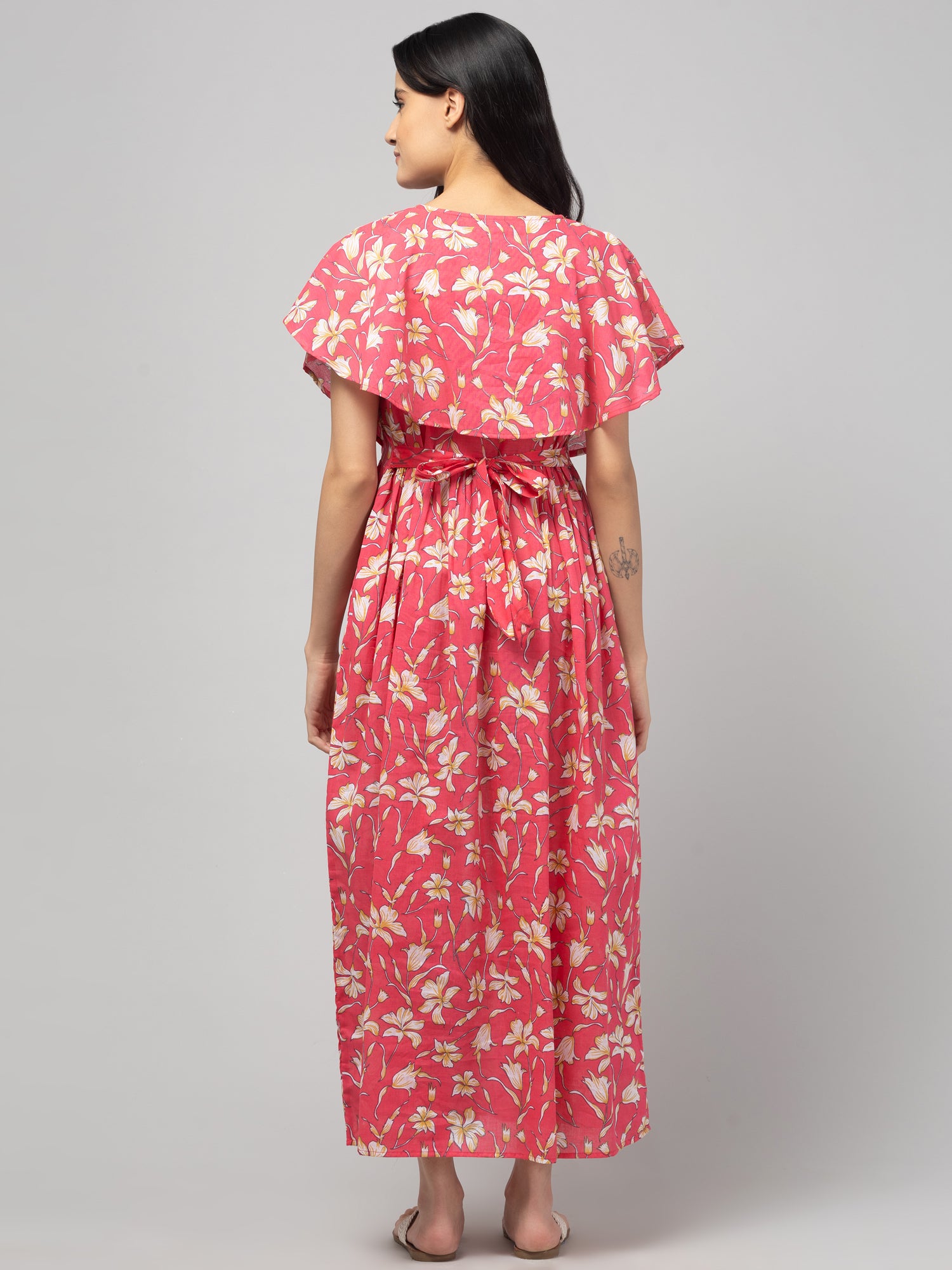 Coral Zipless Maternity Feeding Dress