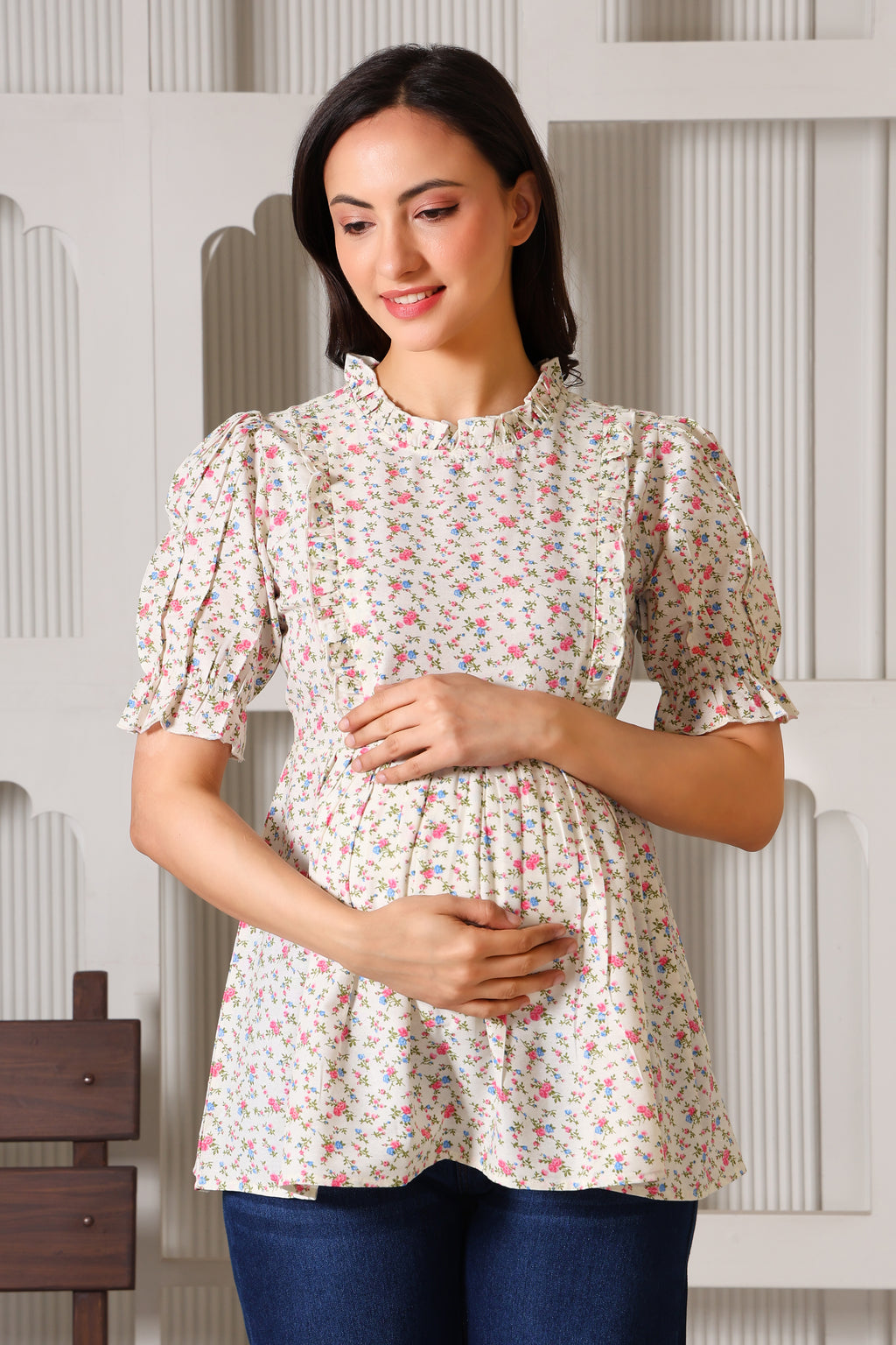 Ditsy Maternity Feeding Top For Women
