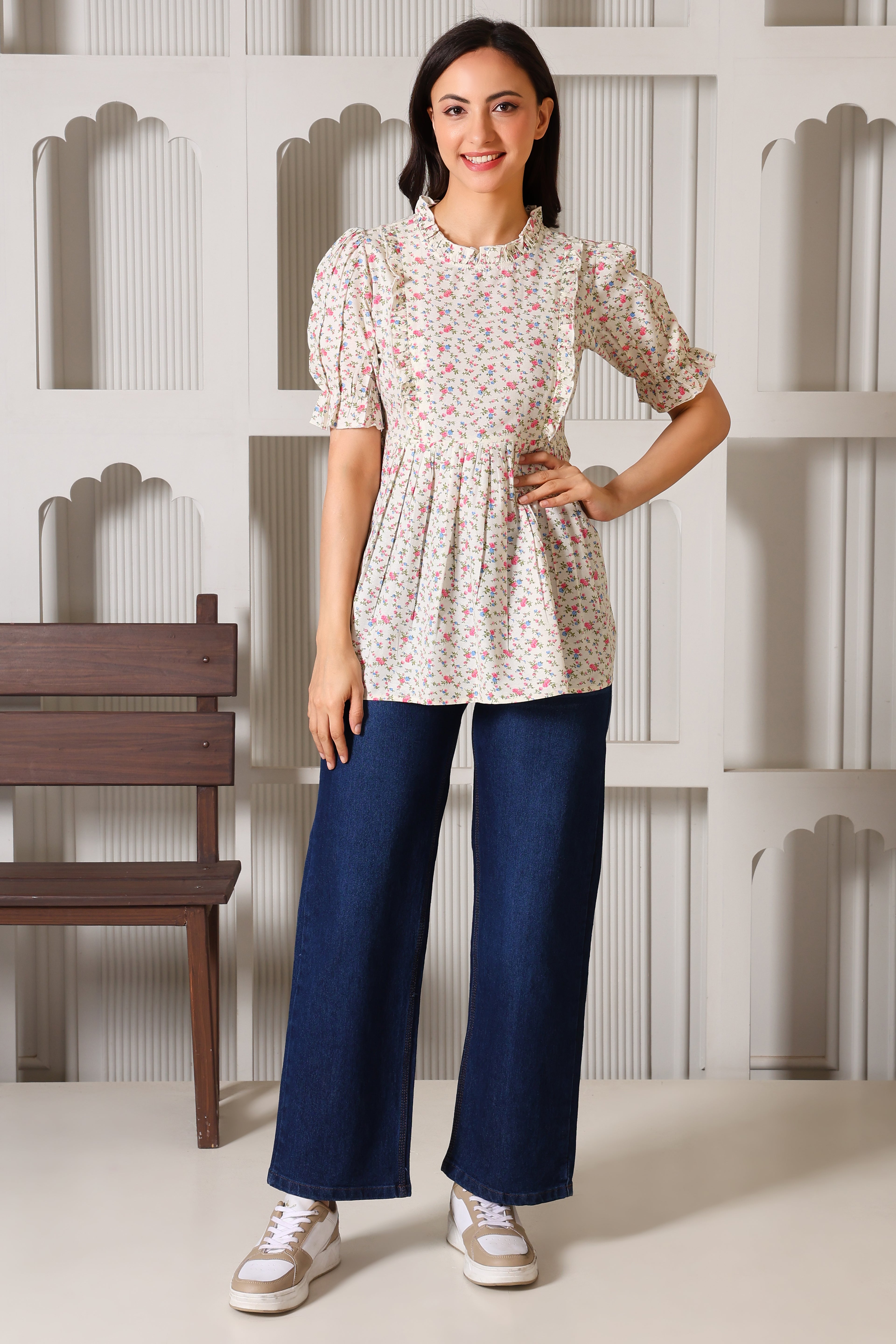 Ditsy Maternity Feeding Top For Women