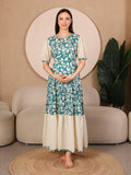 Green Pretty Polkas Maternity Feeding Dress For Women