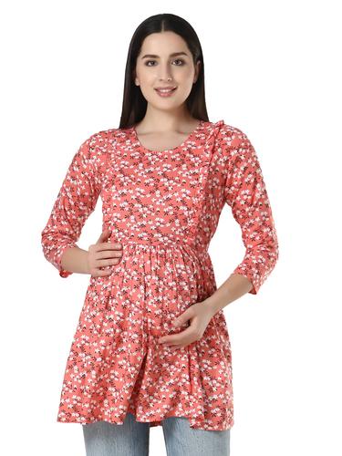 Rayon Stylish Maternity Feeding Top. (Peach)