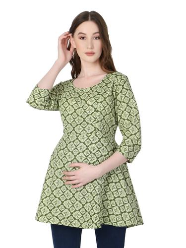 Cotton Maternity Feeding Top With Zippers. (Pista)