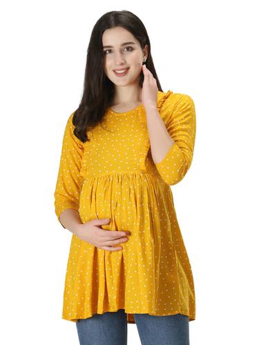Rayon Stylish Maternity Feeding Top. (Mustard)