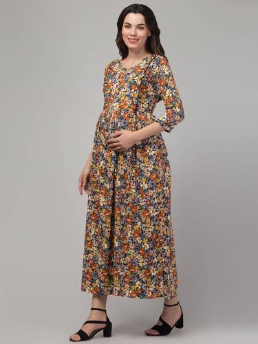 Maternity Feeding Kurti With Zippers for Easy Nursing. (Multi)