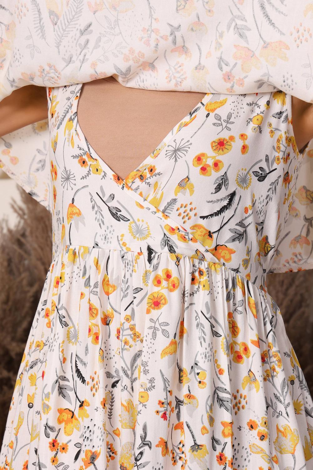 Bloom Comfort Floral Maternity & Nursing Maxi Dress.