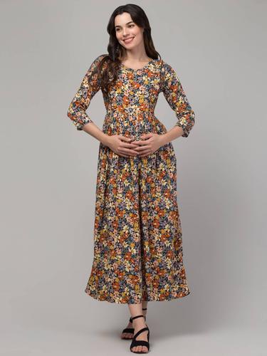 Maternity Feeding Kurti With Zippers for Easy Nursing. (Multi)